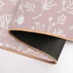 Botanical-Pattern, Set, Pink, 2, Pale-pink, Botanic, Nature, Botanical, Floral, Flowers, Floral-pattern, Leaves, Plants, Minimal  Easy To Clean Bath Mat