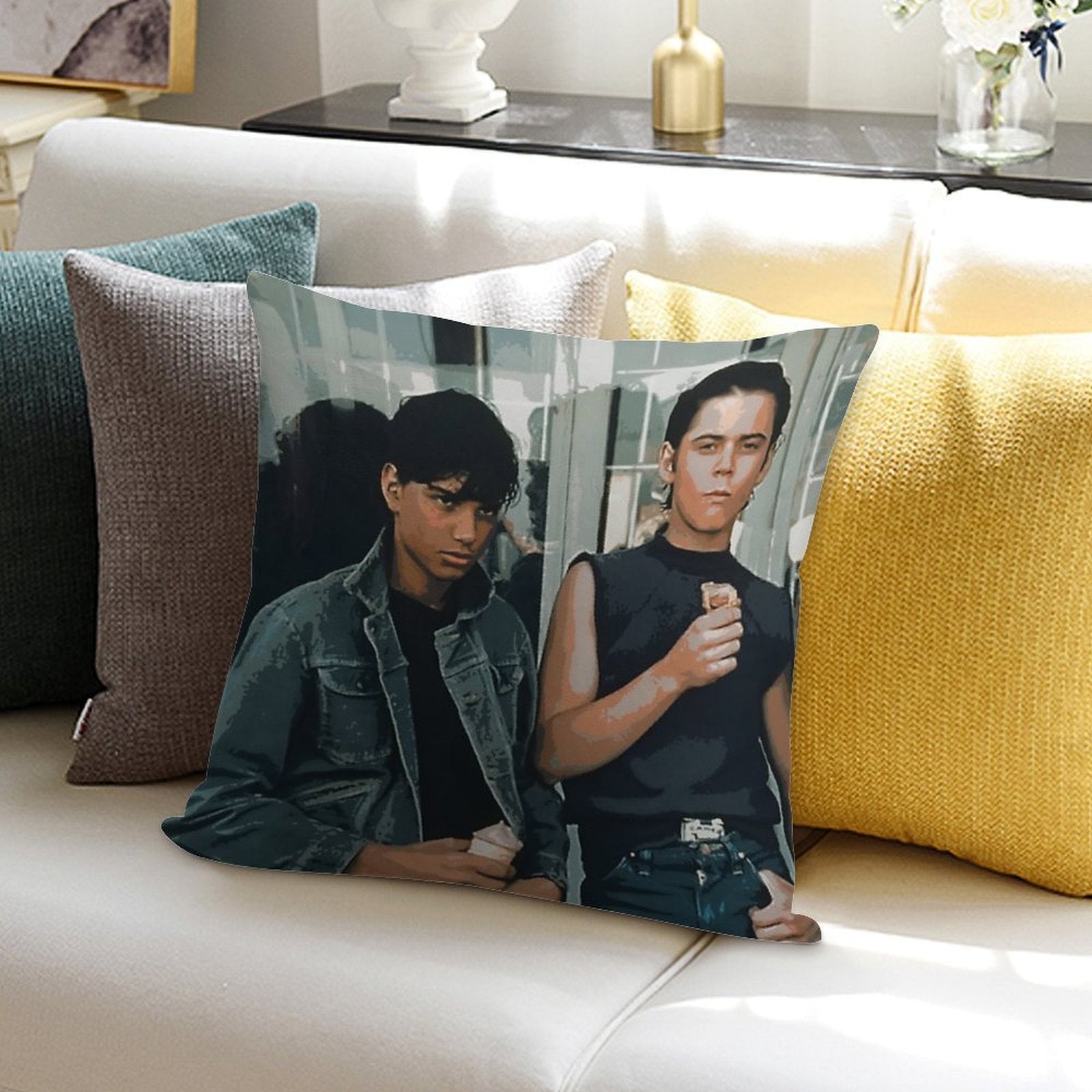 The Outsiders, Greaser, Greasers, Pony Boy, Ponyboy Curtis, C Thomas Howell, Stay Gold, Do It for Johnny, Johnny Cade, Ralph Mac Soft Durable Construction Throw Pillow