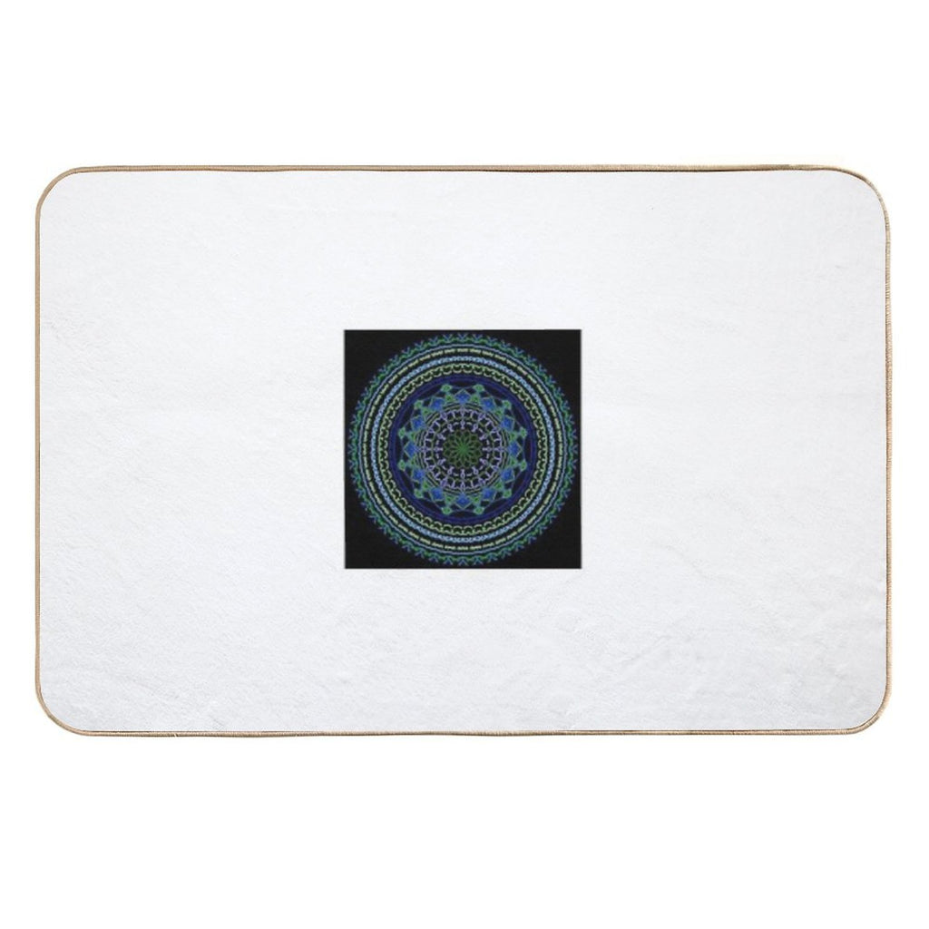 Forest & Tide Mandala – Earth-Inspired Spiritual Geometry for Nature Souls  Non-Slip Bath Mat