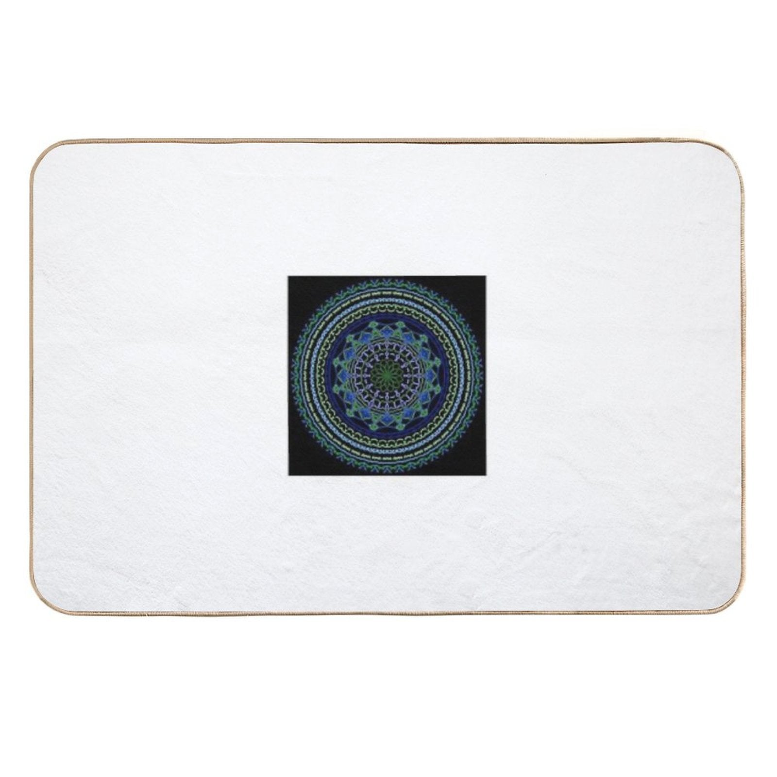 Forest & Tide Mandala – Earth-Inspired Spiritual Geometry for Nature Souls  Non-Slip Bath Mat