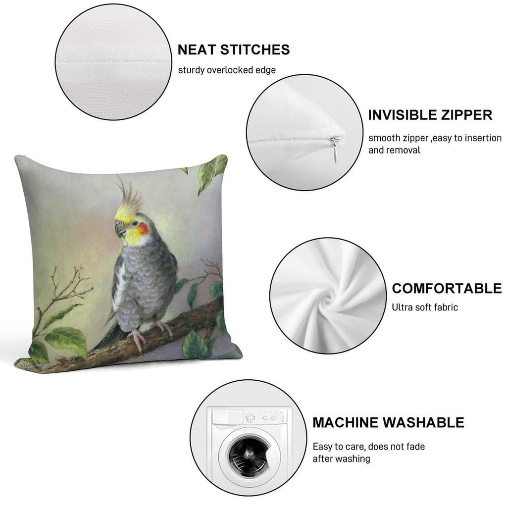 Cockatiel Soft Easy Maintenance Throw Pillow