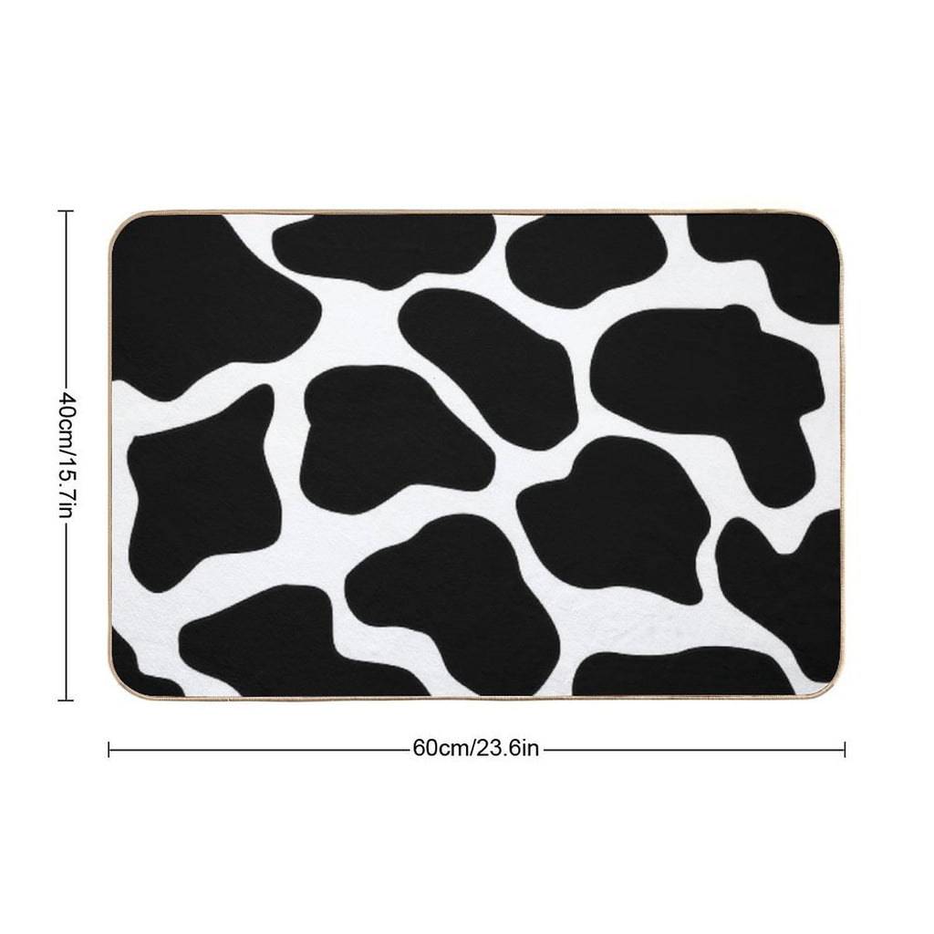 Cow Print Pattern  Black And White  Dirt-Trapping Bath Mat