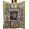 Roman Mosaic - Gold Easy Care Throw Blanket