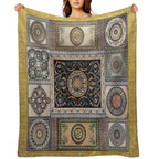 Roman Mosaic - Gold Easy Care Throw Blanket