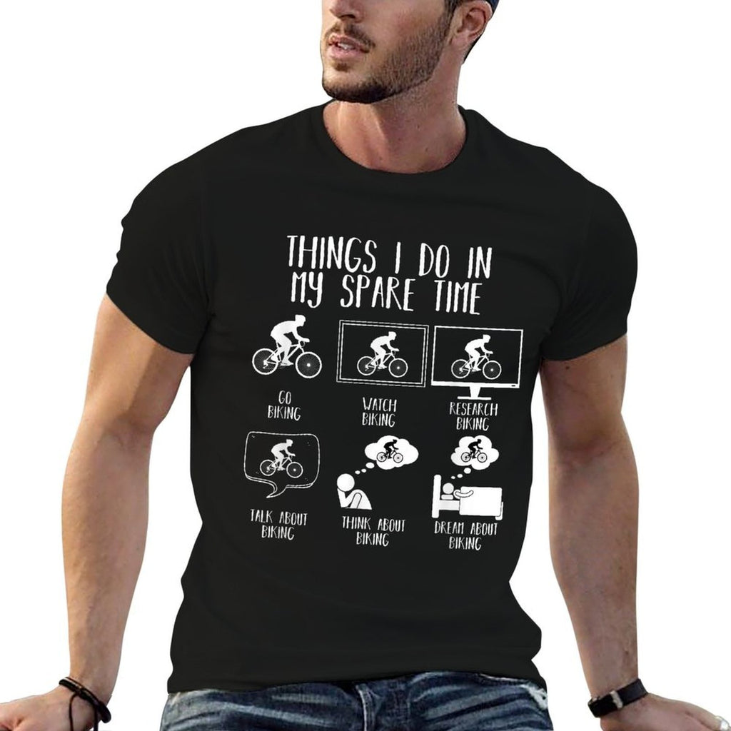 Things I Do In My Spare Time Mountain Bike Funny Biking  Moisture-wicking T-Shirt