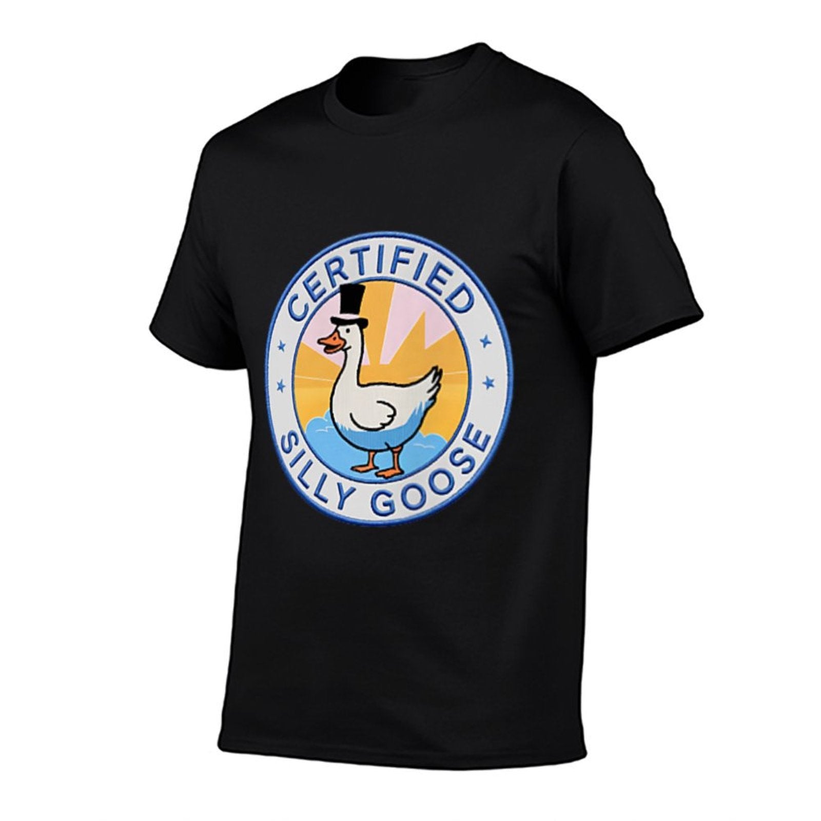 Certified Silly Goose Badge Funny Trendy Meme Joke Apparel  Slim-fit Cut T-Shirt