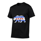 Chicago City Distressed Bear Gift  Heathered Texture T-Shirt