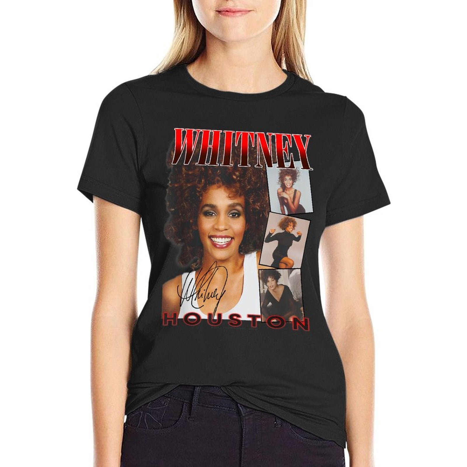 Whitney Houston Face Photos Comfortable T-Shirt