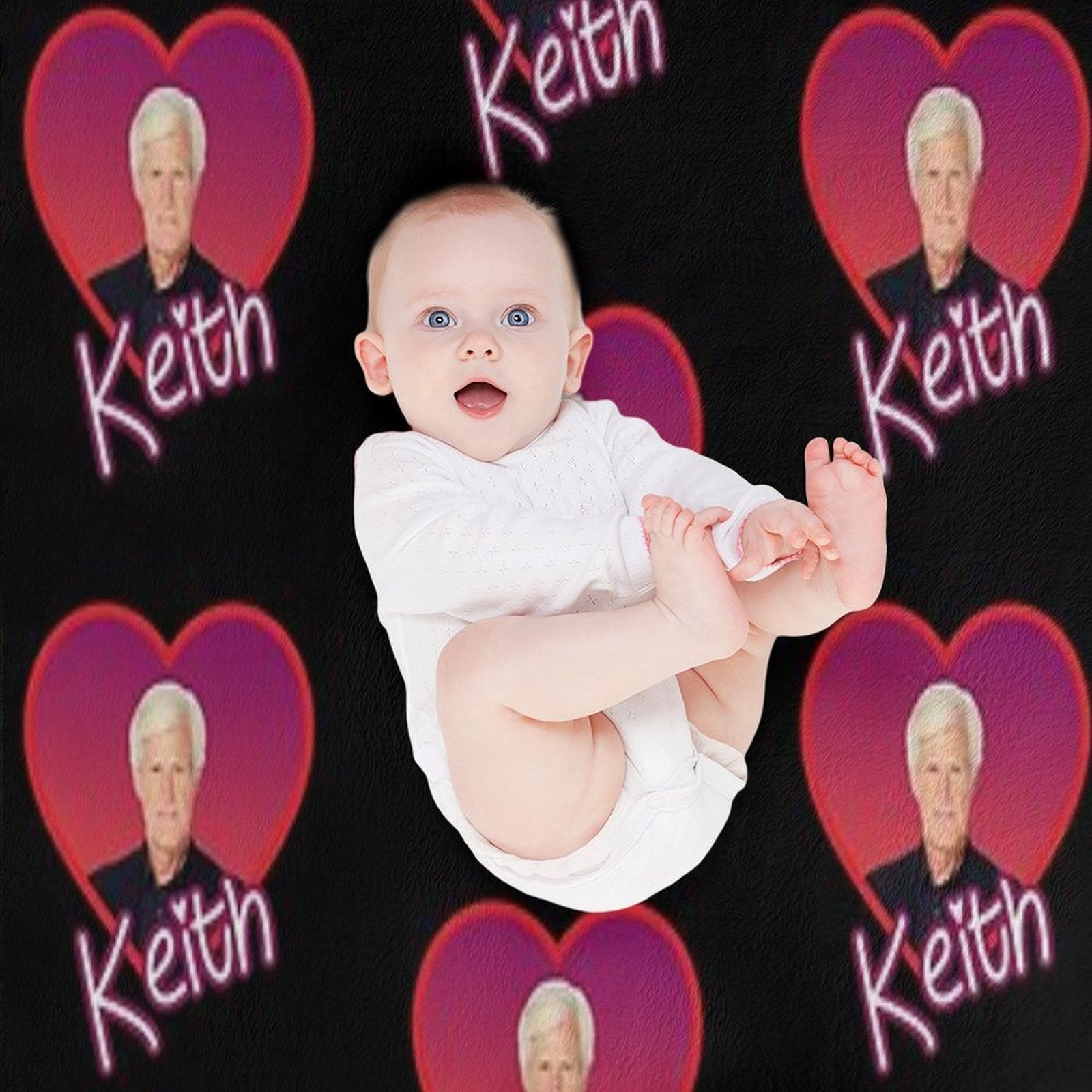 Dateline Keith Heart Quick-dry Throw Blanket