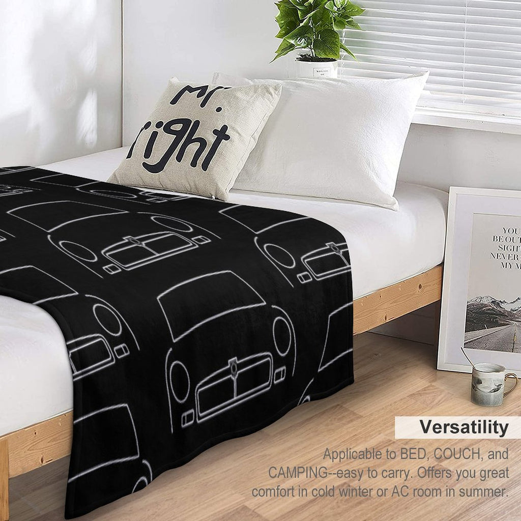 MGB Classic Car Outline Graphic (white) Multi-functional Throw Blanket