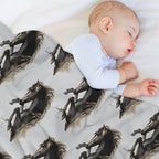 Black Fury (Cut-Out) Quick-dry Throw Blanket