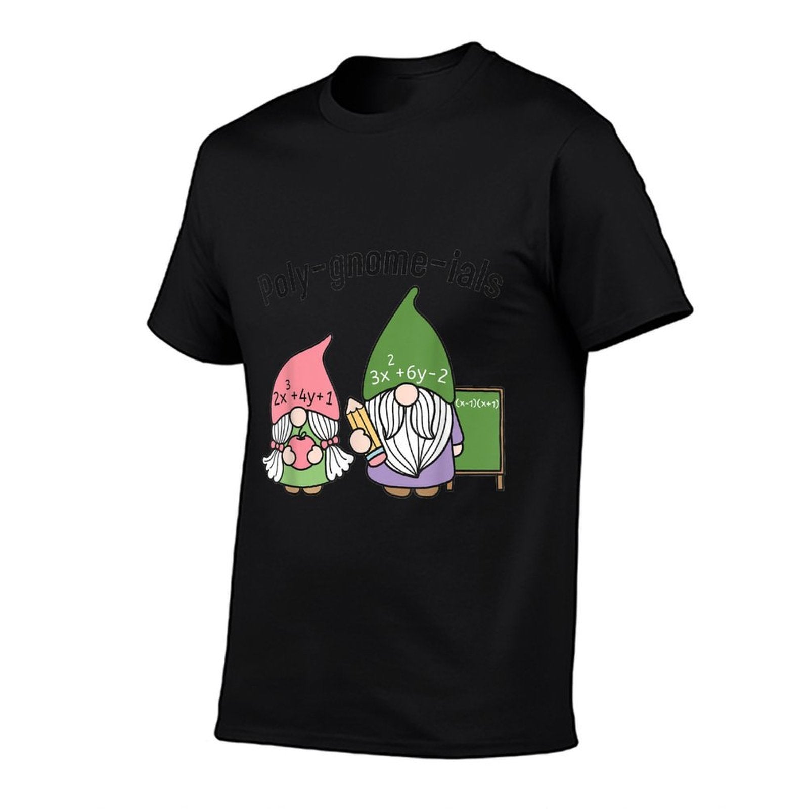 Funny Math Teacher Poly-gnome-ials Algebra Teacher Calculus  Tagless Design T-Shirt
