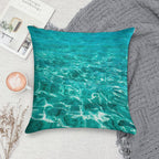 Turquoise Blue Ocean Ripples Soft High-Density Material Throw Pillow