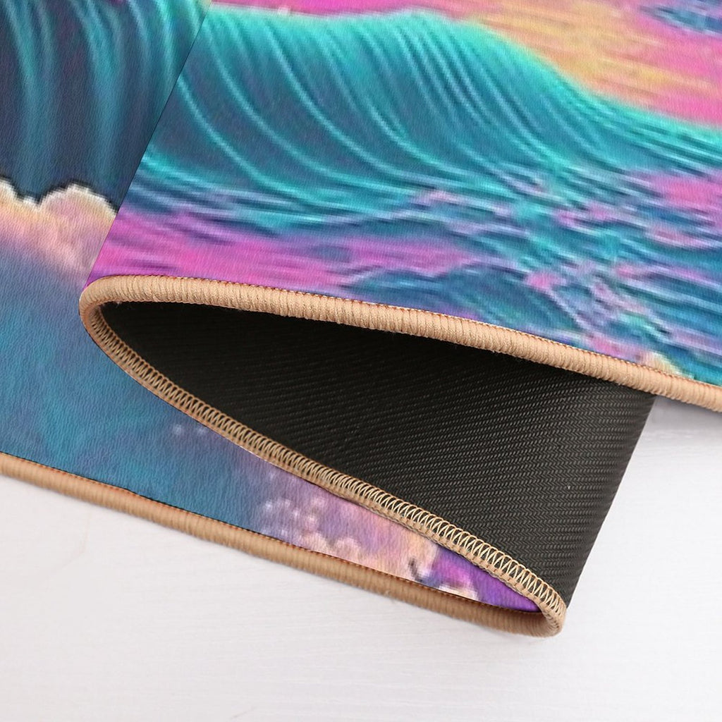 Coastal Cosmos A Vaporwave Sunset Overlooking The Ocean  Multi-Purpose Bath Mat