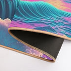 Coastal Cosmos A Vaporwave Sunset Overlooking The Ocean  Multi-Purpose Bath Mat