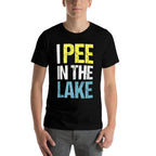 I Pee In The Lake Funny Summer Vacation  Heathered Texture T-Shirt