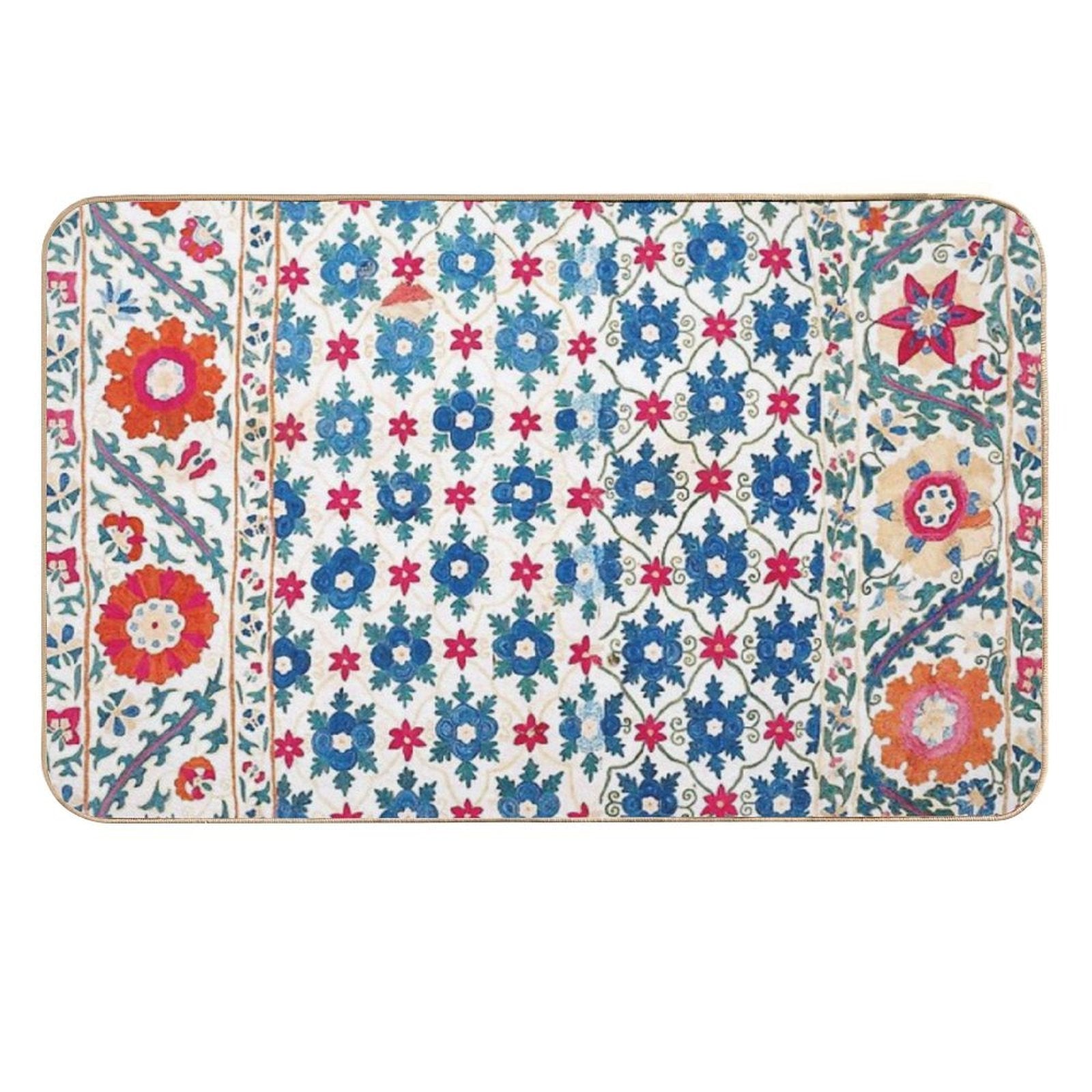 Kermina Suzani Uzbekistan Embroidery Print  Odorless Bath Mat