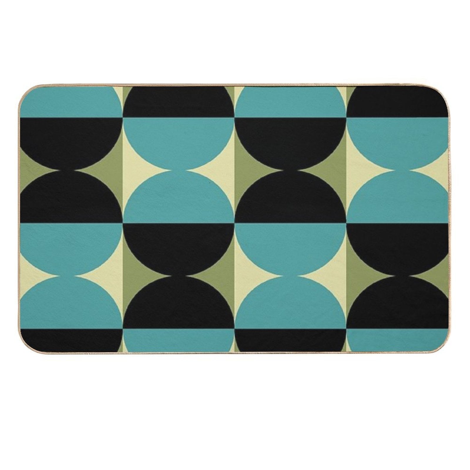 Mid Century Modern Geometric Abstract Pattern 737  Rapid-Drying Bath Mat