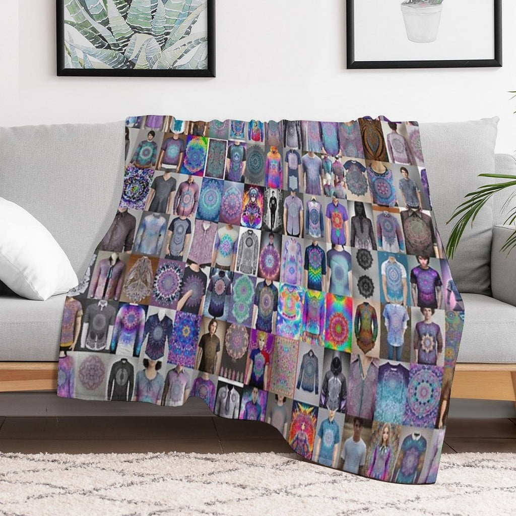 Tie Die Mandala Shirts Lightweight Throw Blanket
