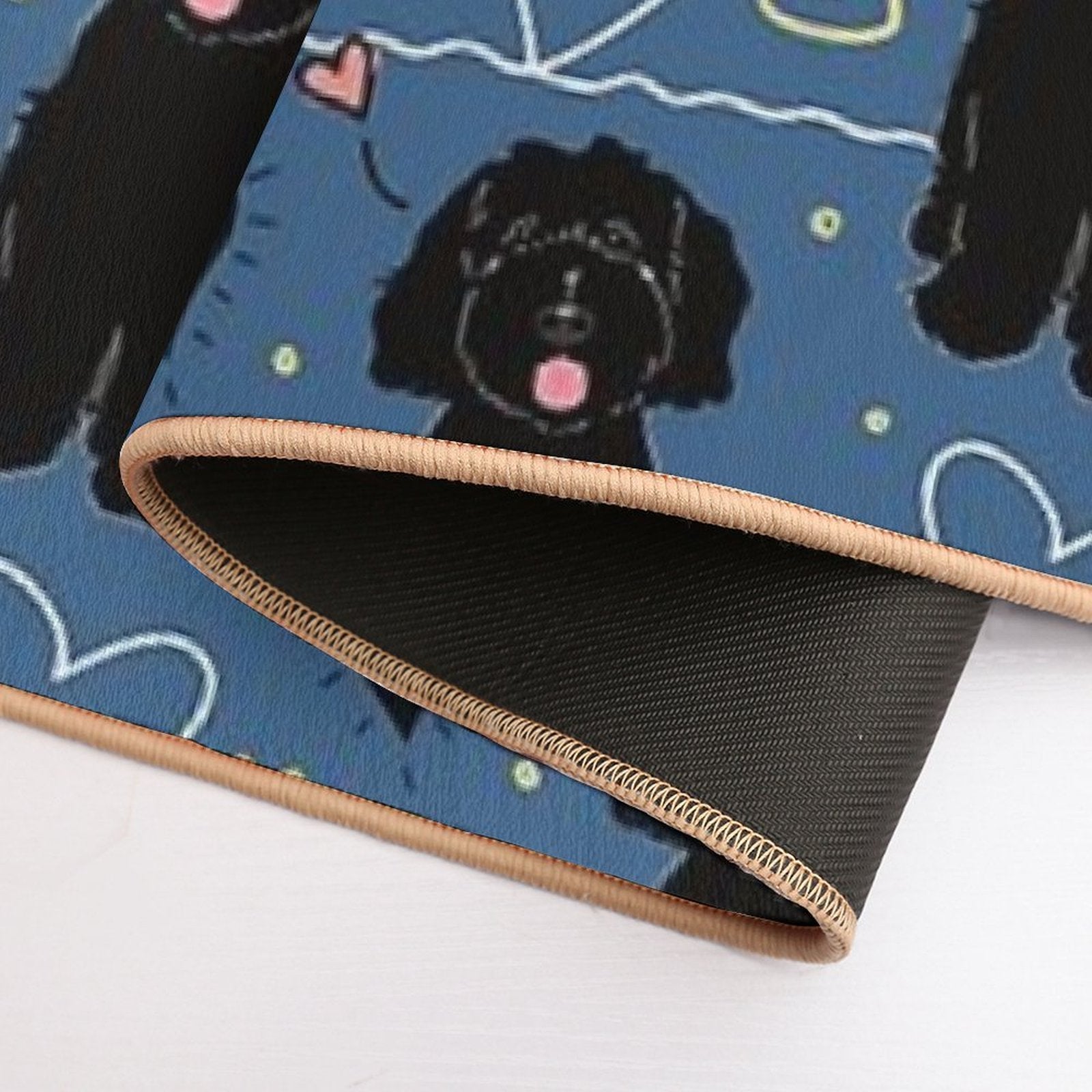 LOVE Black Goldendoodle Dog  Rapid-Drying Bath Mat