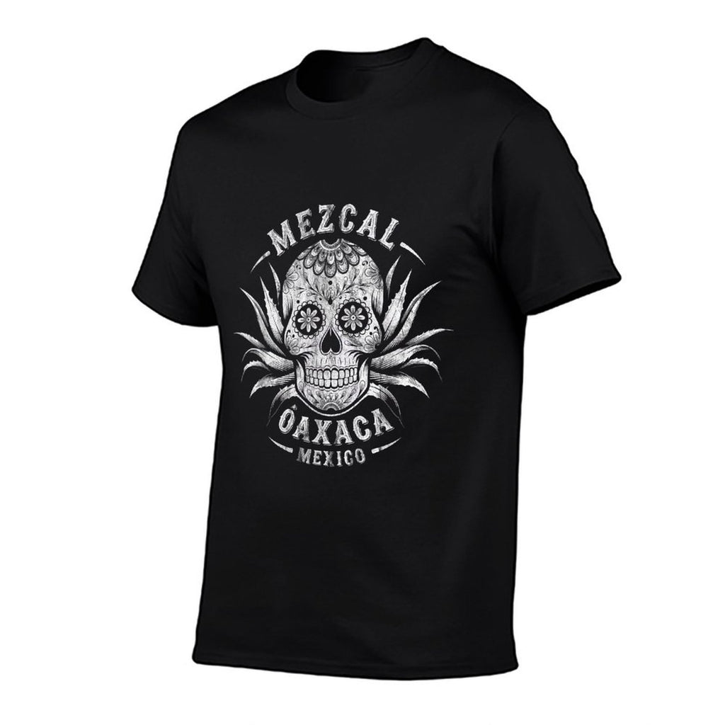 Mezcal Tequila Helps Vintage Skull Oaxaca Gifts Unisex-Adults Black Small Classic Fit Crew Neck Sugar Skull Skull Theme Vintage  Wrinkle-resistant T-Shirt