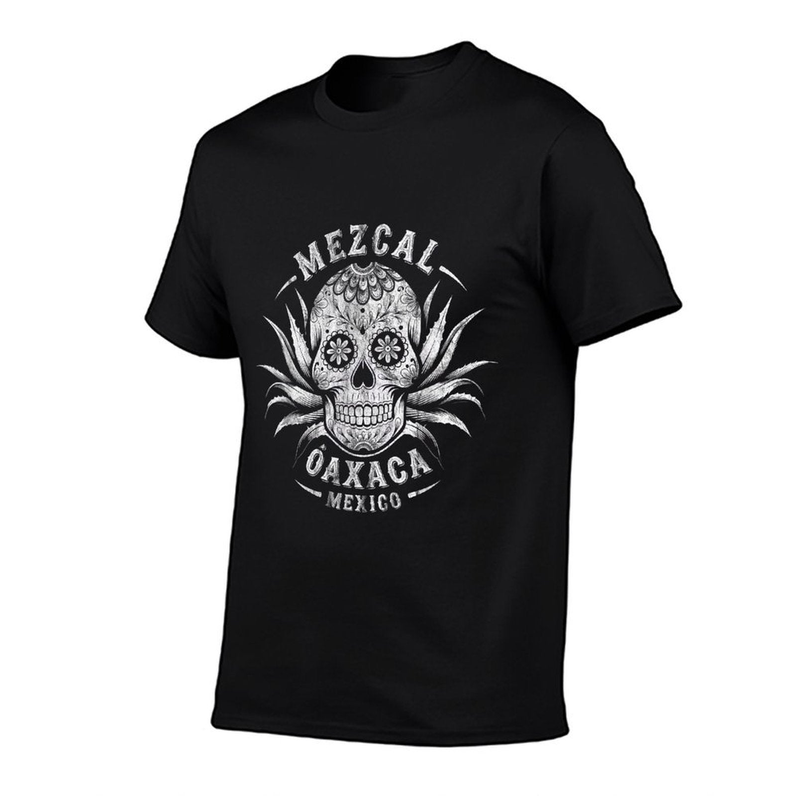 Mezcal Tequila Helps Vintage Skull Oaxaca Gifts Unisex-Adults Black Small Classic Fit Crew Neck Sugar Skull Skull Theme Vintage  Wrinkle-resistant T-Shirt