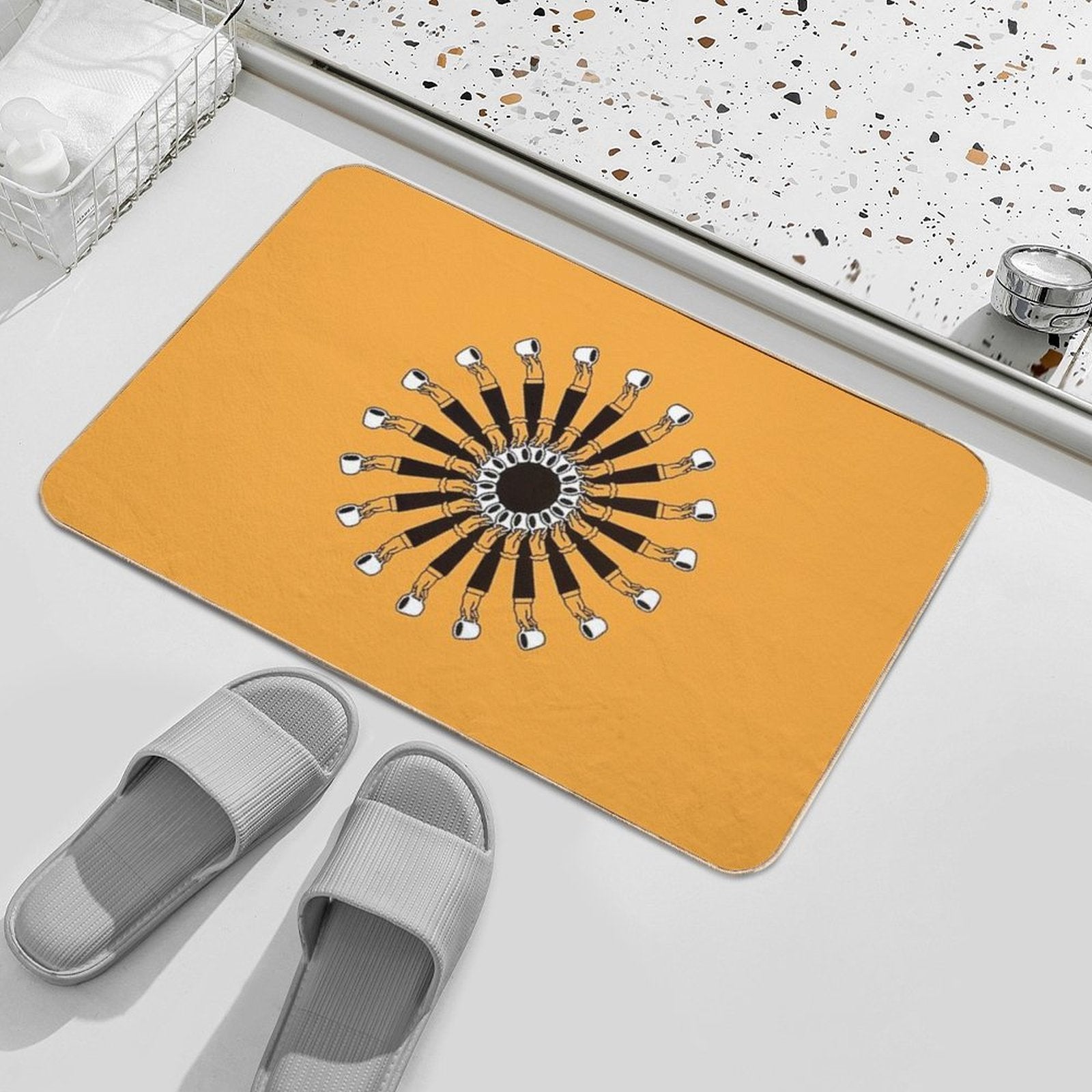 Hand Cup Coffee Shigeo Fukuda  Multi-Purpose Bath Mat