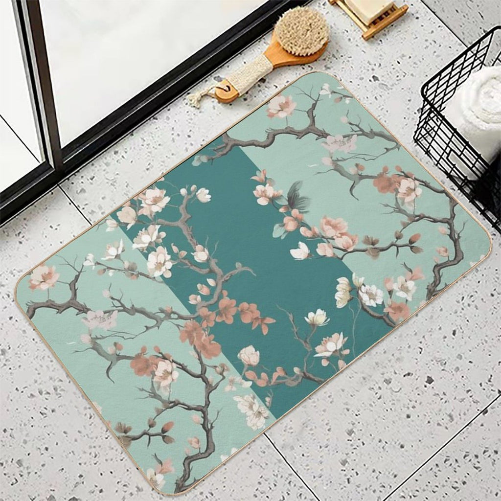 Festooned Almond Tree Durable Bath Mat