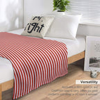 Classic Red And White Vertical Striped Pattern Sustainable Throw Blanket