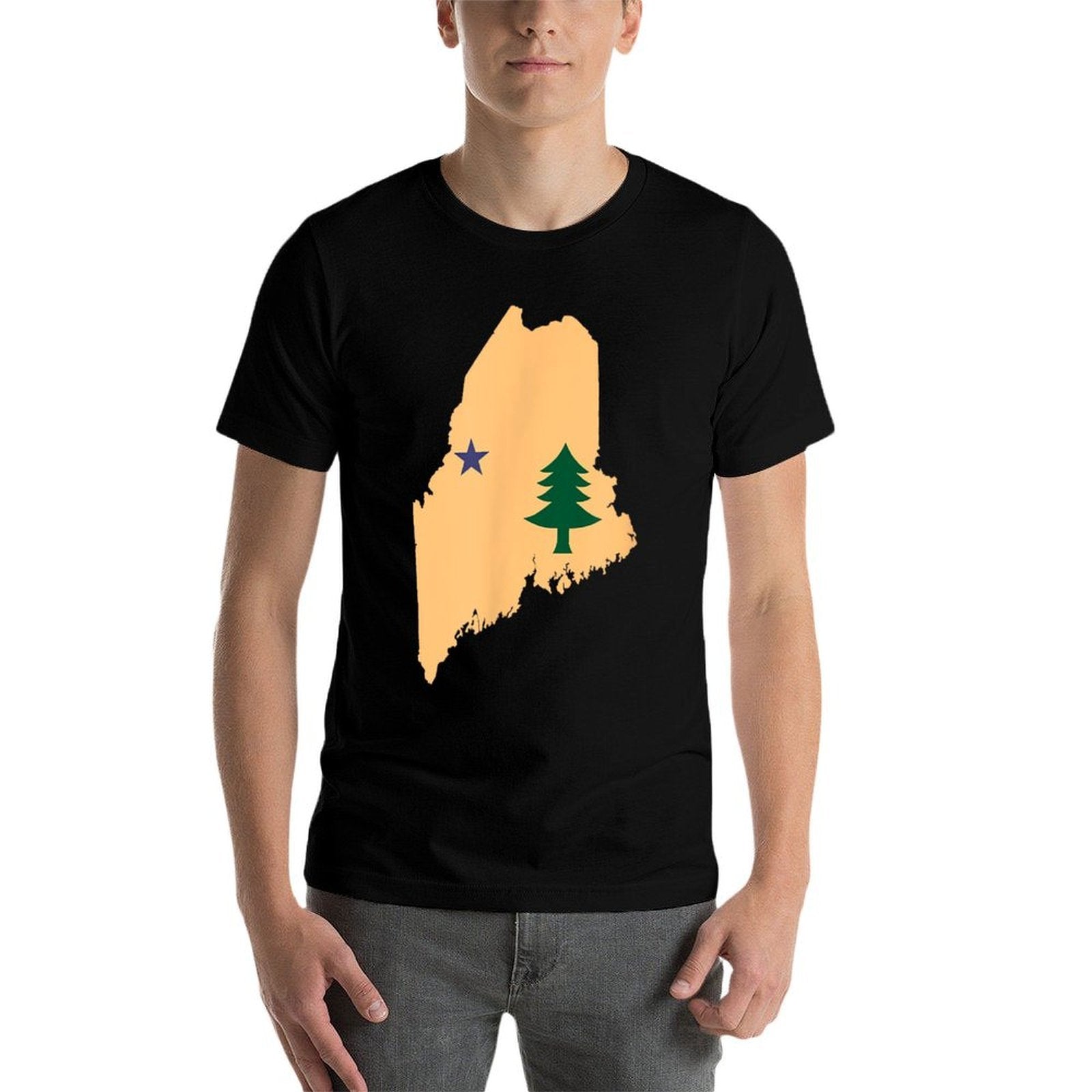 Original Maine State Gift Northern New England Dirigo  Cotton T-Shirt