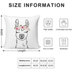 Floral Crown Llama Soft Short Plush Fabric Throw Pillow