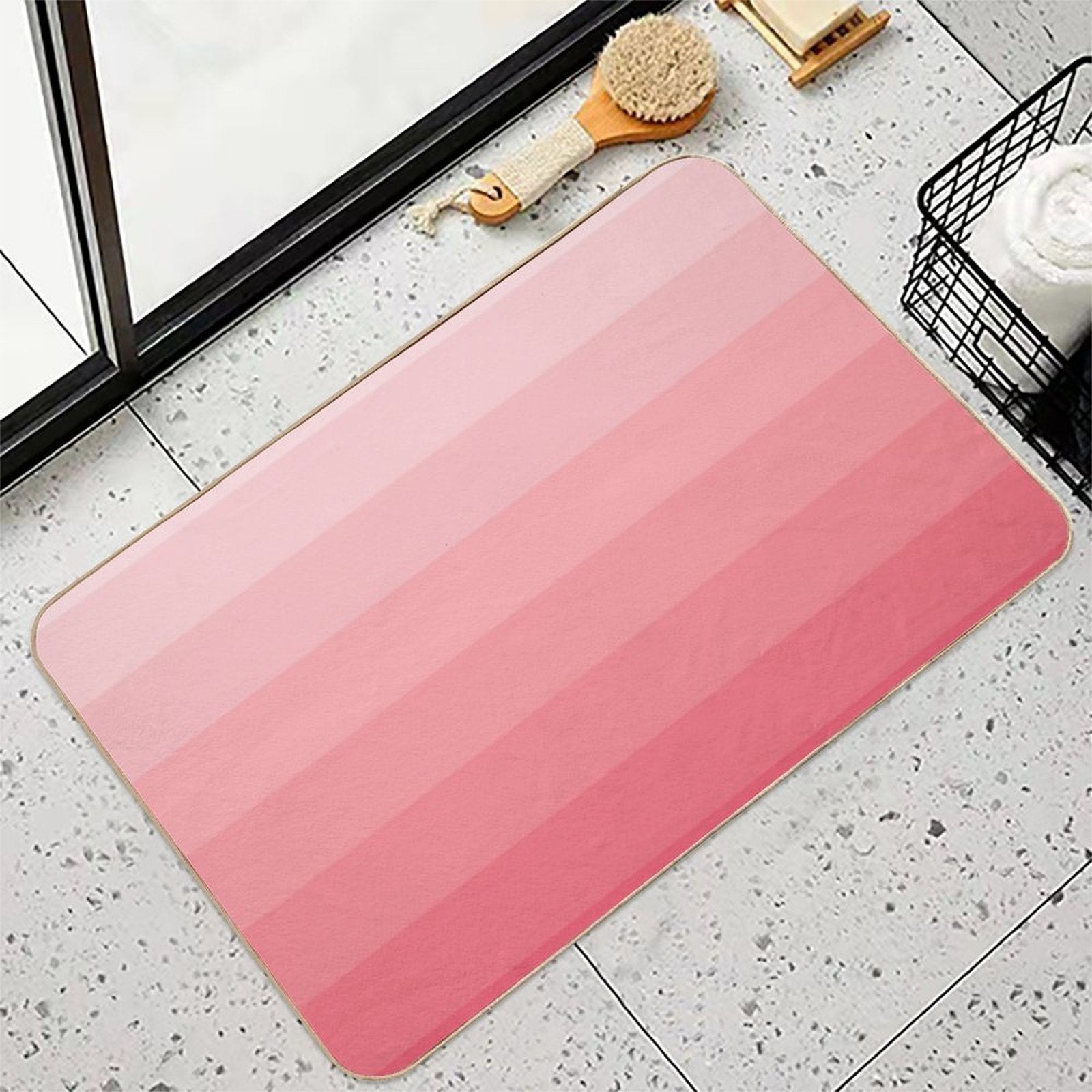 Bubble Gum Coral  Repositionable Bath Mat