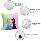 Elphaba & Glinda Soft Washable Throw Pillow