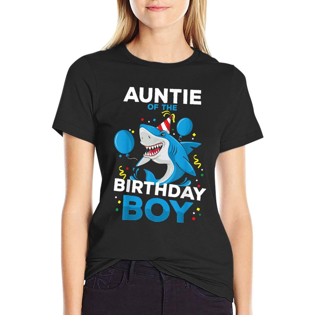 Auntie of The Birthday Boy Shark Ocean Theme Matching Family  Moisture-wicking T-Shirt