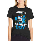 Auntie of The Birthday Boy Shark Ocean Theme Matching Family  Moisture-wicking T-Shirt