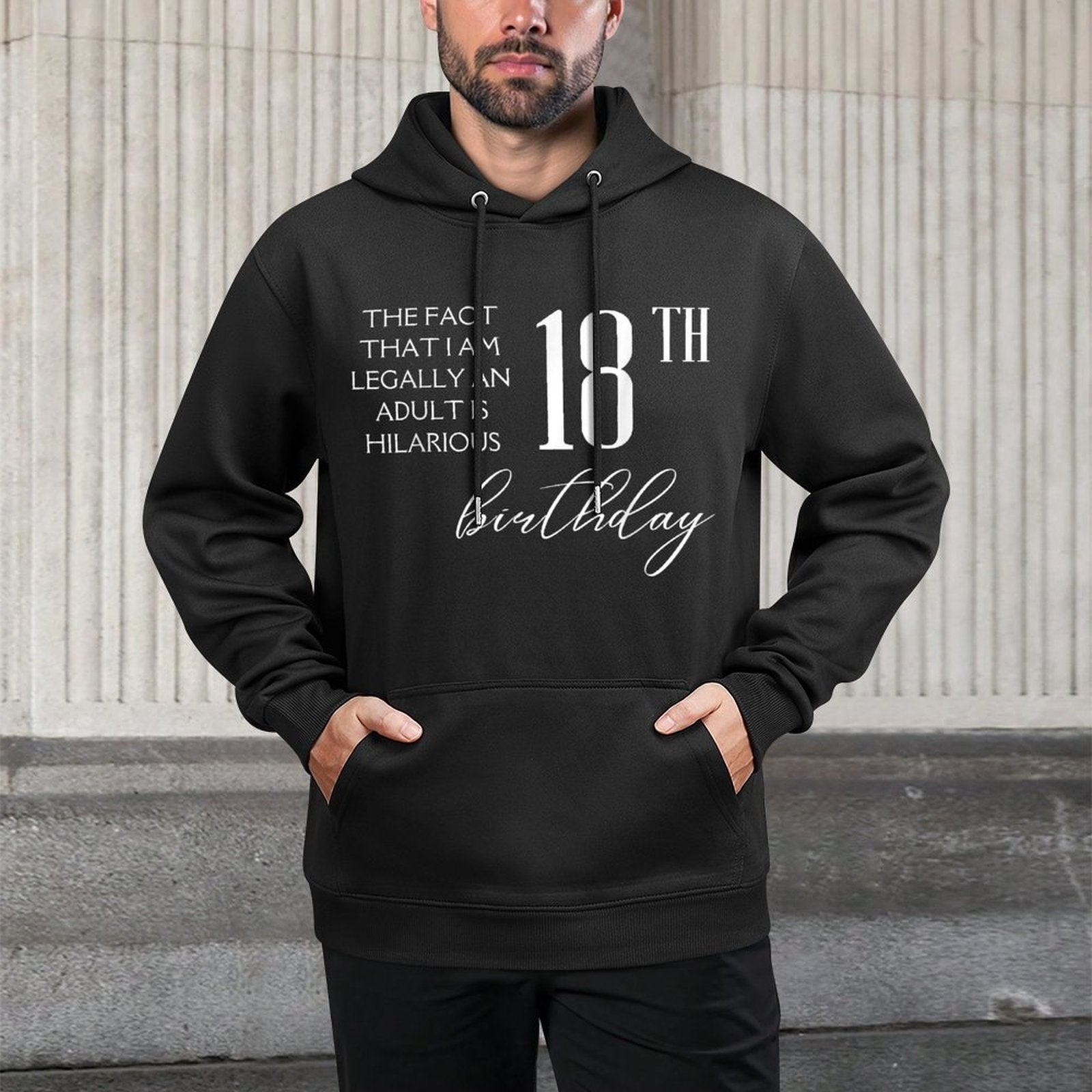 I'm Legally An Adult Is Hilarious Funny 18th Birthday Medium-Weight Fabric Hoodie