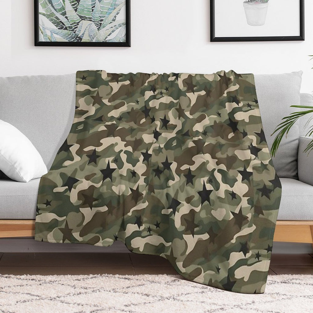 Camo Stars Blend Canvas 2 Multi-functional Throw Blanket