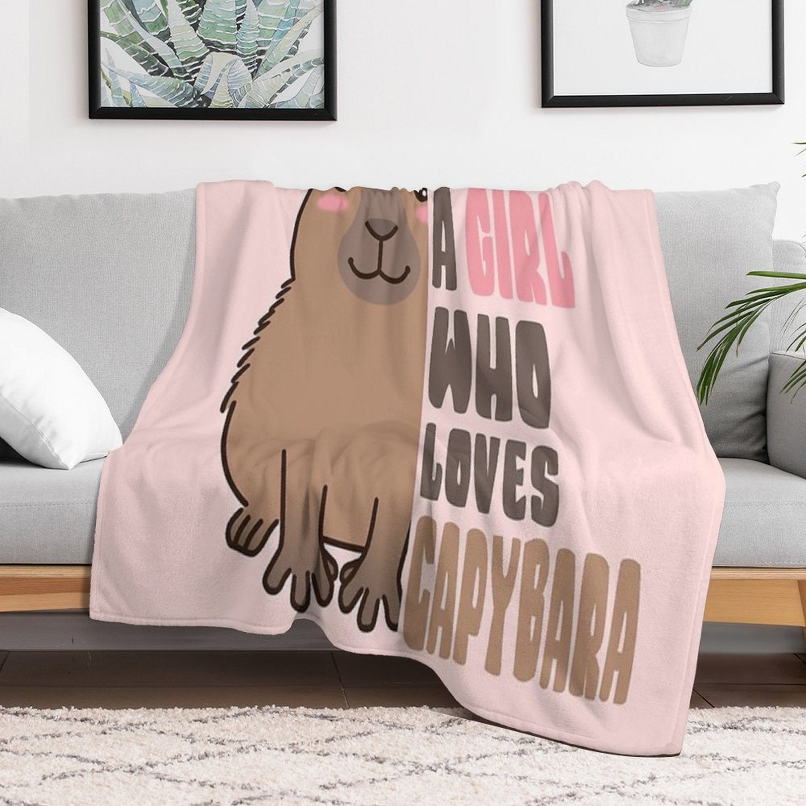 Just A Girl Who Loves Capybara Quick-dry Throw Blanket
