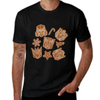 Transformers Christmas Gingerbread Cookies  Ribbed Collar T-Shirt