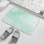 Abstract Turquoise Watercolor Background  Pet-Safe Bath Mat