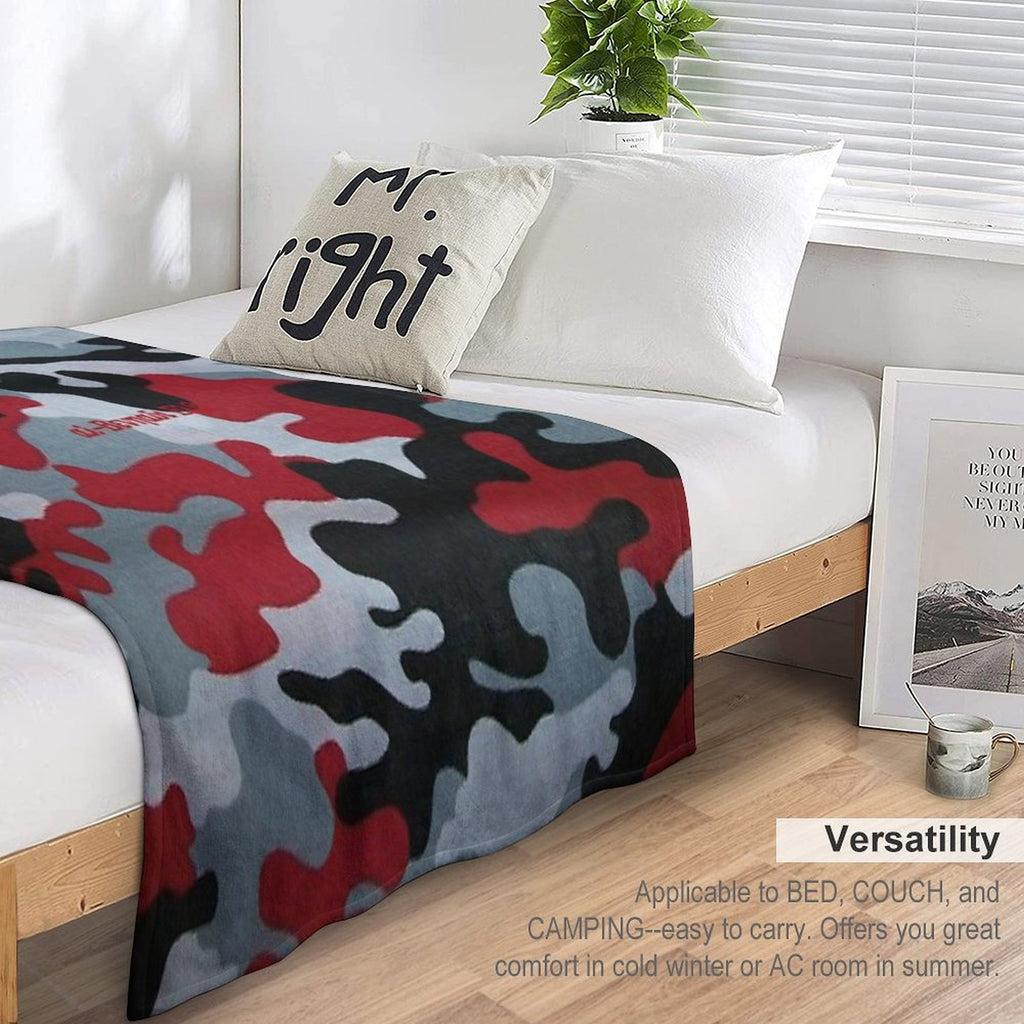 Al-Benhadi El© Acquisition, Red Camouflage Machine-washable Throw Blanket