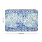 Abstract Linocut Ocean Wave Pattern  Repositionable Bath Mat