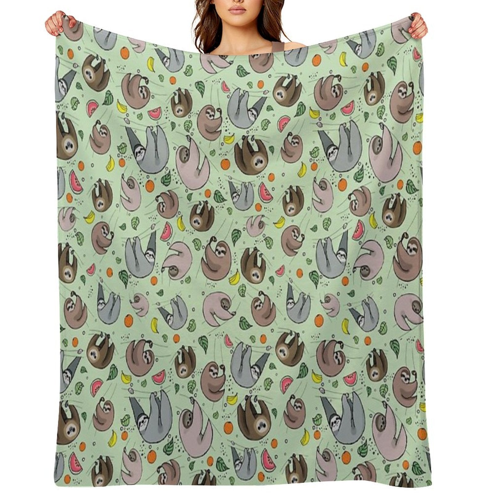 Sloths Easy Care Throw Blanket