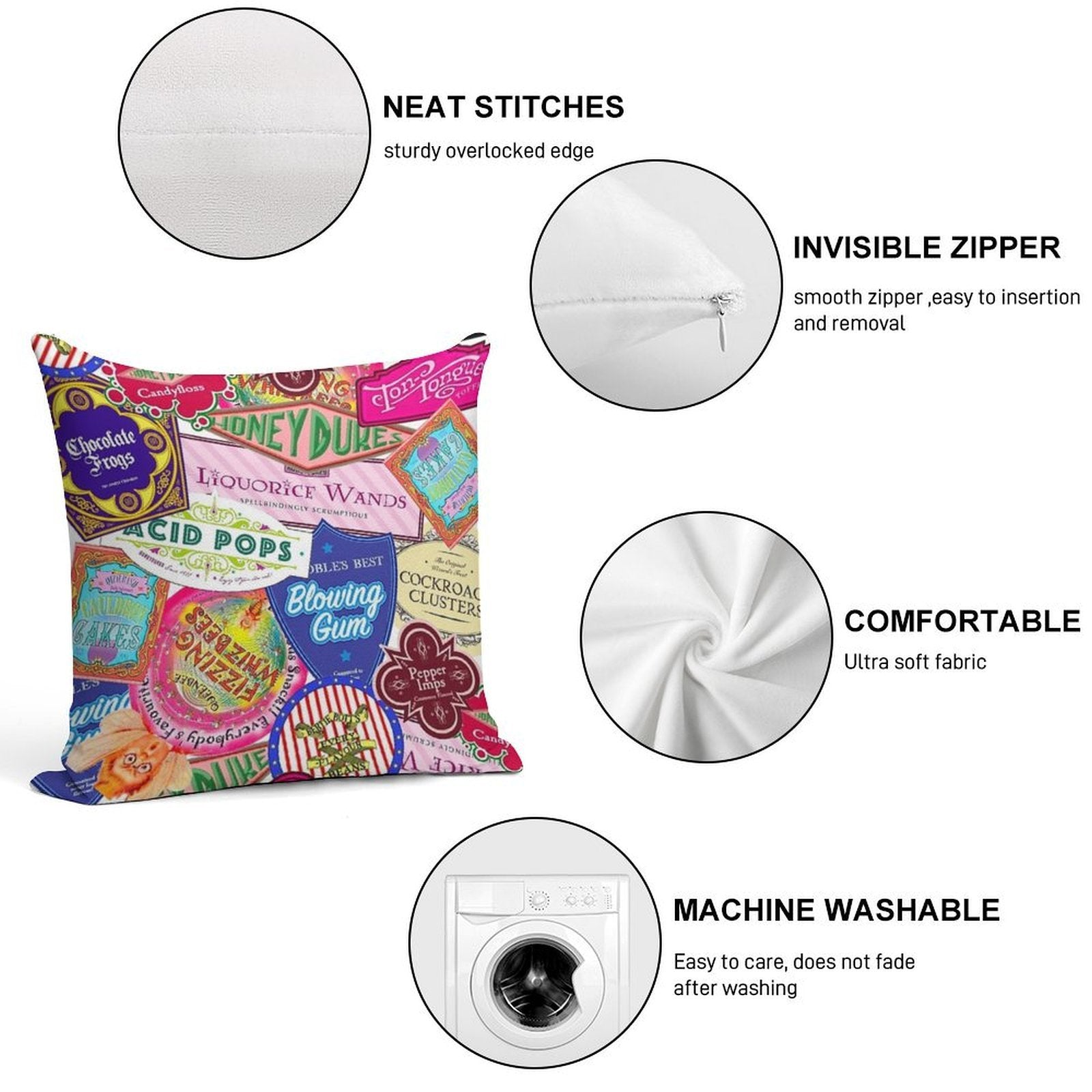 Wizard Candy Soft Gift Ready Throw Pillow