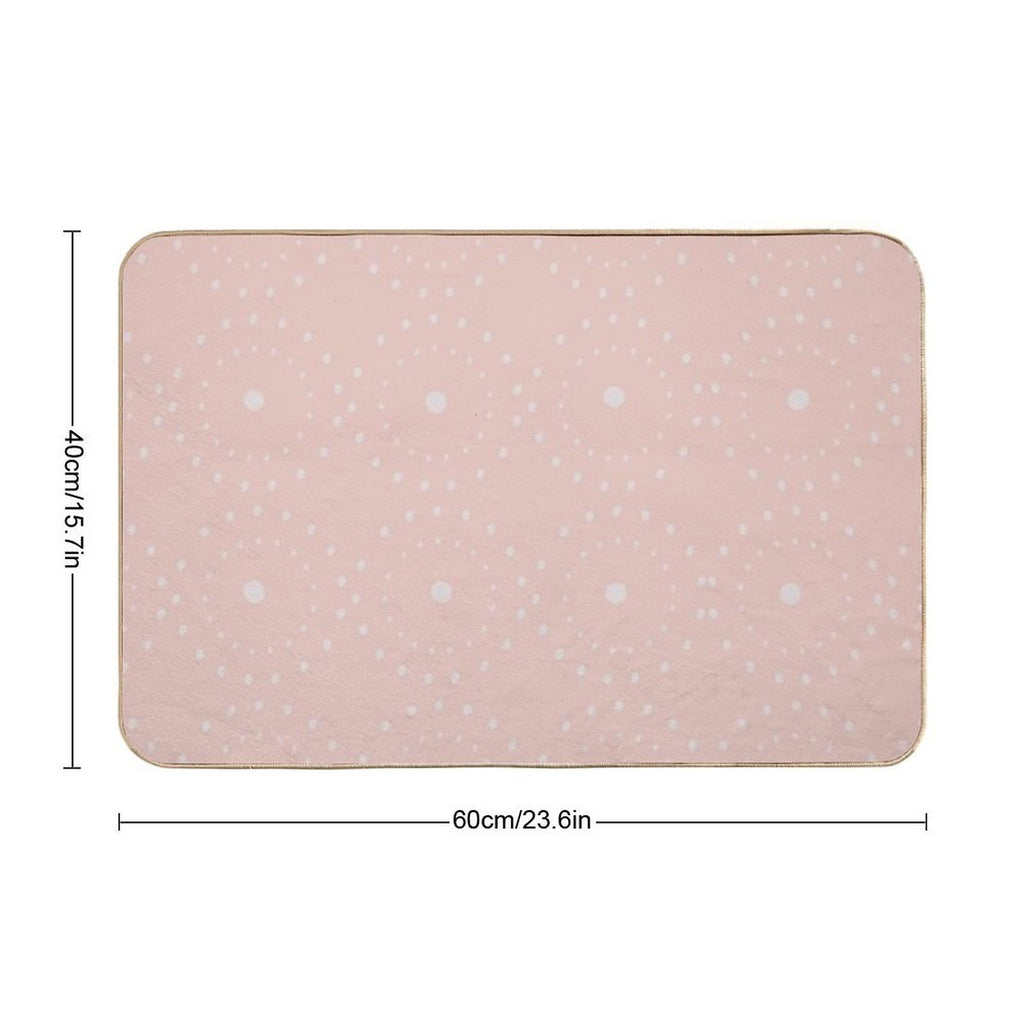 Cute Boho Minimalist Dotted Circles Design Coral Pink  Pet-Safe Bath Mat