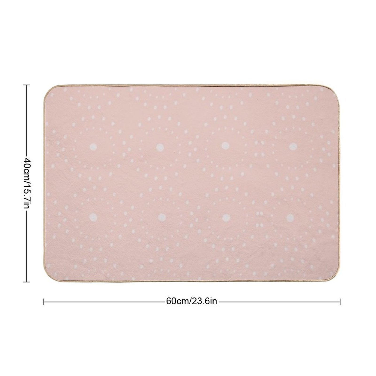 Cute Boho Minimalist Dotted Circles Design Coral Pink  Pet-Safe Bath Mat