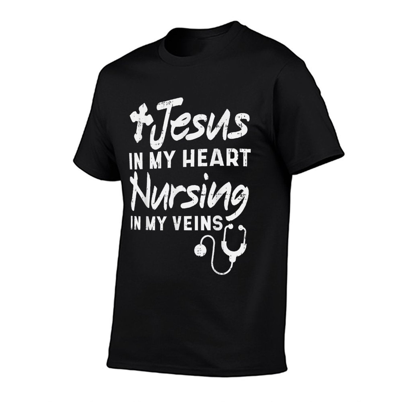 Jesus Heart Nursing Veins Nurse RN God Faith Christian Gift  Moisture-wicking T-Shirt