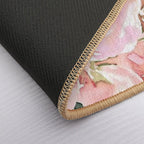 Spring, Floral Watercolor, Pink Rose Bouquet  Non-Slip Bath Mat