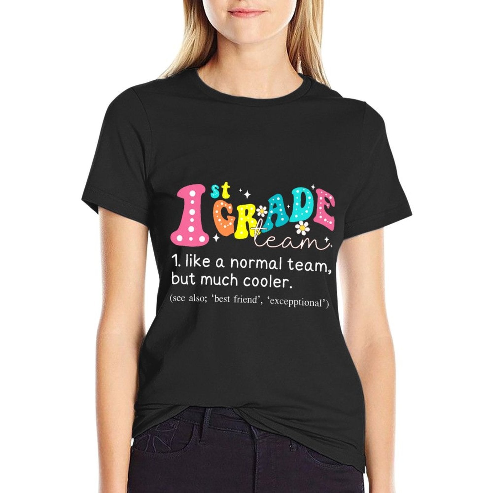 1st Grade Team Definition Groovy Teacher Back To School Premium  Stretchy T-Shirt