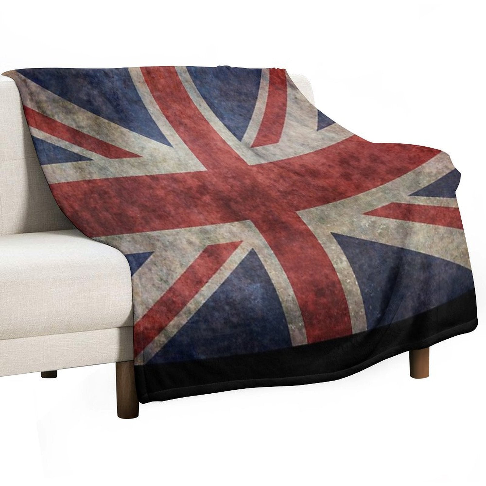 A Grunge Looking Distressed Union Jack Uk Version Velvety-soft Throw Blanket